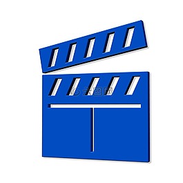 圖標,藍色,filmklappe