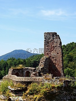城堡,廢墟,中世紀