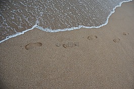 海灘,砂,不