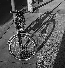 陰影,自行車,街