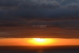 紅色,天空,海