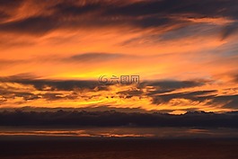 紅色,天空,云