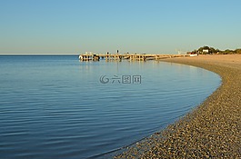 海灘,碼頭,平靜