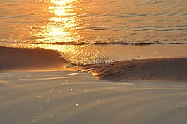 日落,海,波