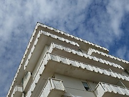 正面,混凝土,天空