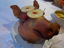 乳豬,頭,豬的頭