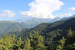 山,景觀,全景圖