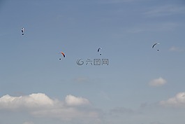 滑翔傘,飛,天空