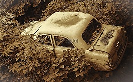 汽車,擊毀,老