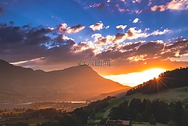 太陽,日落,abendstimmung