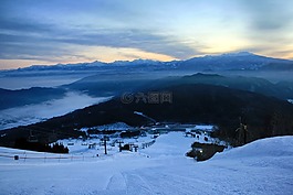 日本,滑雪場,山