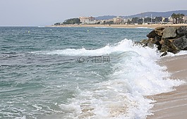 海灘,海,景觀