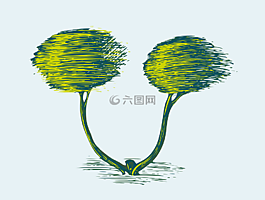矢量,樹,圖