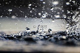 一滴水,下降,特寫