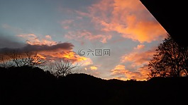 云,晚上,紅色