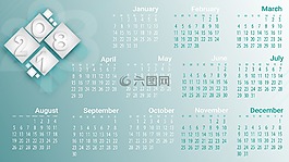 日歷,2018,一年