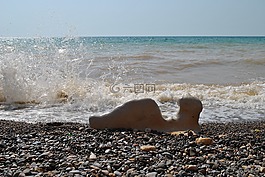 海,噴霧,海灘