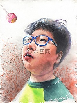 水彩,水彩肖像,肖像