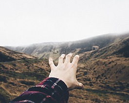 人,手,高原