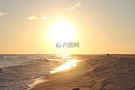 海灘,太陽,波