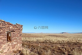 小屋,老,沙漠
