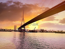 大橋,水,陽光