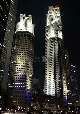 城市,摩天大樓,夜