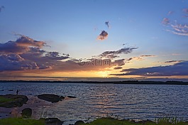 日落,天空,黃昏