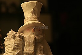 雪人,木雕,白