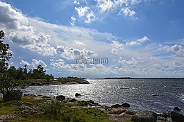 云,天空,海
