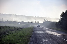 路,霧,汽車