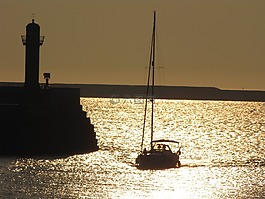 船,帆船,海港