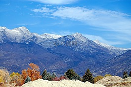 山,雪,高山