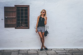 人,女子,墻