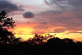 日落,泰國,太陽