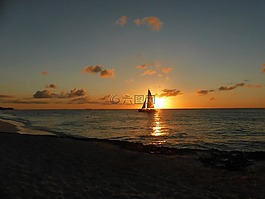 日落,太陽,abendstimmung