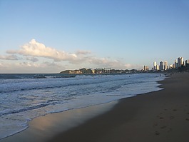 海滩,贝拉 mar,日落
