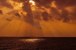 日落,黃昏,天空