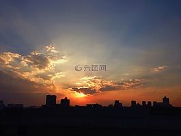 夕阳,黄昏,彩霞