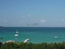 海,天空,游艇