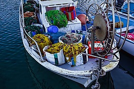 漁船,傳統(tǒng)的,海