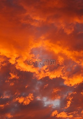 橙色,云,天空