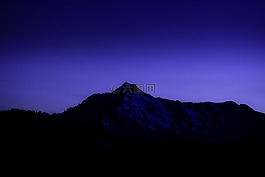 山,紫色,夜