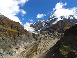 印度,冰川,山