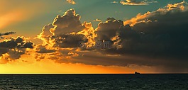 海景,日落,海洋