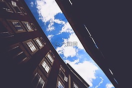 胡同,院,天空