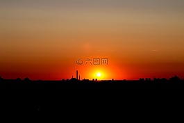 日出,天空,太阳