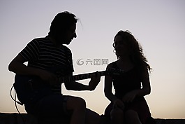 背光,吉他,音樂