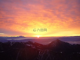 景觀,日出,日落