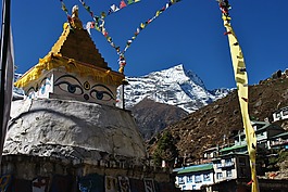 佛教,雕像,山